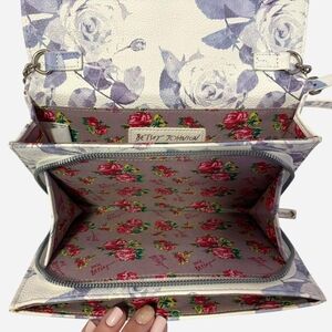 Sold Off Site - Betsey Johnson Purple and White Floral Crossbody Bag